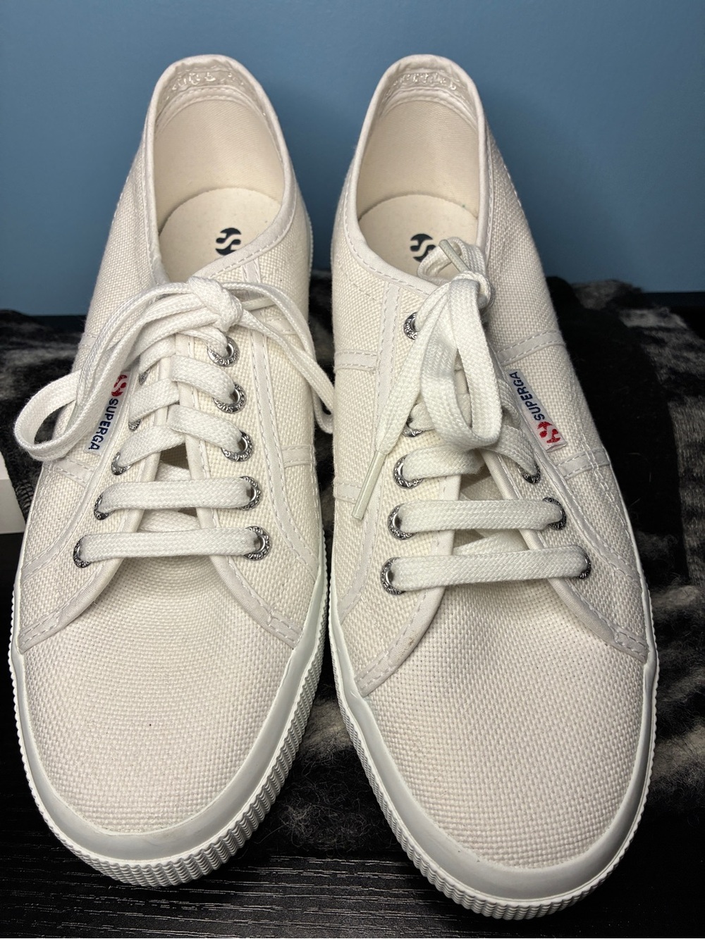 Superga Canvas Low-Top Sneakers in White